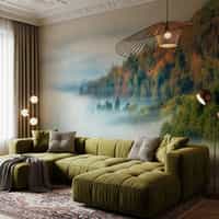 Misty Autumn Forest Wallpaper Mural 7