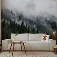 Misty Conifer Forest Wallpaper Mural 4
