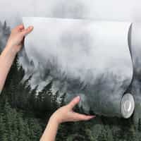 Misty Conifer Forest Wallpaper Mural 6