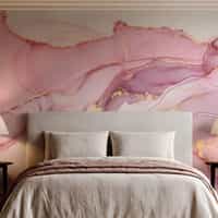 Purple Wallpaper Mural with Gold Veining 1