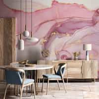 Purple Wallpaper Mural with Gold Veining 2