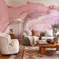 Purple Wallpaper Mural with Gold Veining 4