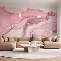Purple Wallpaper Mural with Gold Veining 3
