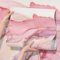 Purple Wallpaper Mural with Gold Veining 8