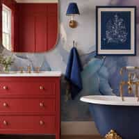 Black and Purple Wallpaper Mural with Blue Ink 3