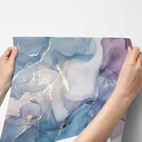 Black and Purple Wallpaper Mural with Blue Ink 6