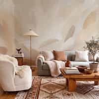 Beige Abstract Wallpaper Mural 1