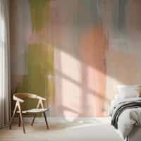 Abstract Pink and Green Wallpaper Mural 2