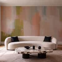 Abstract Pink and Green Wallpaper Mural 1