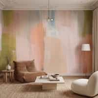 Abstract Pink and Green Wallpaper Mural 6