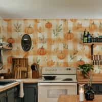 Watercolour Pumpkin Wallpaper Mural 3