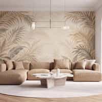 Neutral Tropical Botanical Wallpaper Mural 5