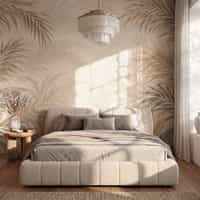 Neutral Tropical Botanical Wallpaper Mural 4