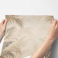 Neutral Tropical Botanical Wallpaper Mural 7