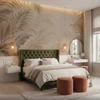 Neutral Tropical Botanical Wallpaper Mural 6