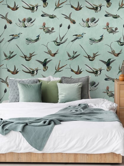 Antique Hummingbirds Wallpaper Mural  - Style III