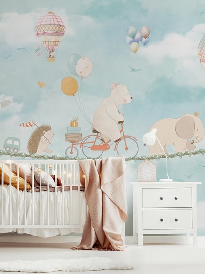 Cute Animal Convoy with Hot Air Balloons - Style I