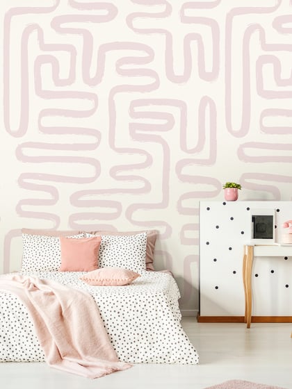 Abstract Minimalist Maze Pattern Wallpaper Mural - Style I