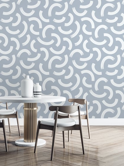 Minimalist Crescent Swirls Wallpaper Mural - Stlye II
