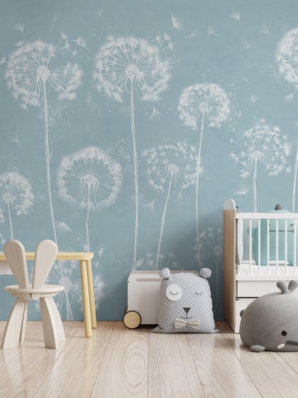 Serene Dandelion Wisps Kids Room Wallpaper - Style II