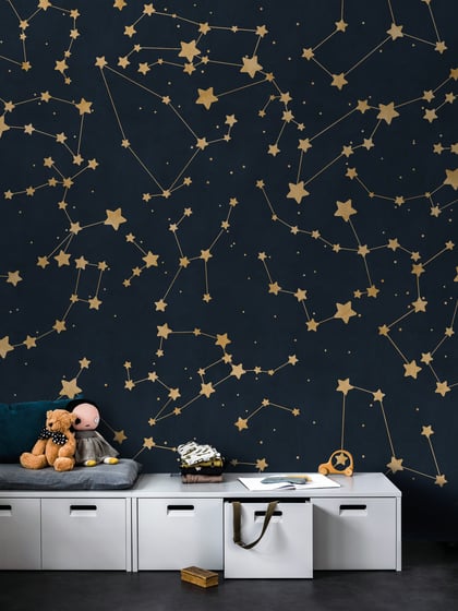 Astronomical Star Patterns Kids Room Wallpaper - Style I