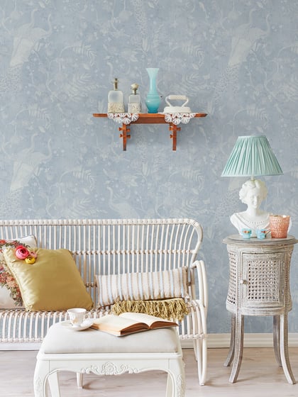 Soft Floral Elegance Peacock Wallpaper Mural - Style I