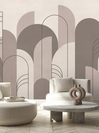 Modern Minimalist Abstract Arches Wallpaper Mural - Style I