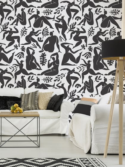 Elegant Abstract Ballet Figures Wallpaper Mural - Style I