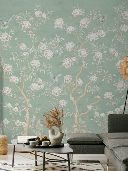 Chinoiserie Chic Floral Elegance Wallpaper Mural - Style I