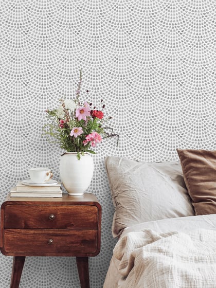 Abstract Aqua Raindrop Pattern Wallpaper Mural - Style III