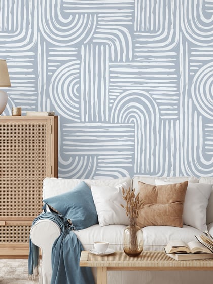 Abstract Minimalist Contour Lines Wallpaper Mural - Style II