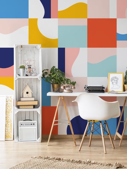 Abstract Colorful Geometric Shapes Wallpaper Mural - Style I