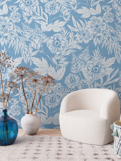 Elegant Watercolor Peony Pattern Wallpaper Mural - Style III