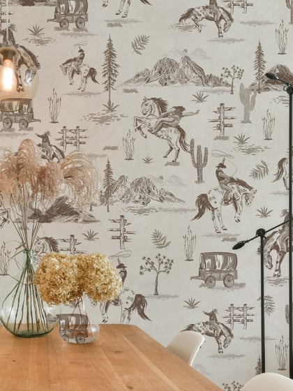 Western Cowboy Horses Adventure Wallpaper Mural - Style II