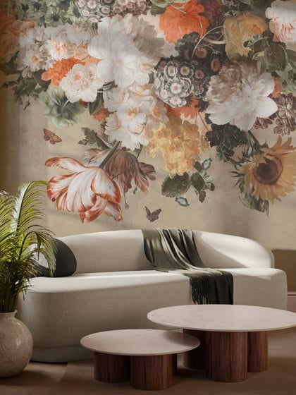 Enchanted Dutch Floral Bouquet Wallpaper Mural - Style II