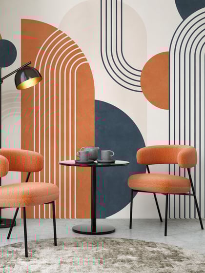Modern Geometric Arch Lines Wallpaper Mural - Style III