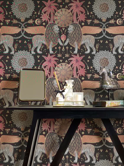 Mystical Winged Lions Wallpaper Mural - Style II