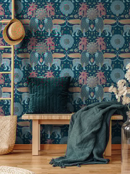 Mystical Winged Lions Wallpaper Mural - Style III