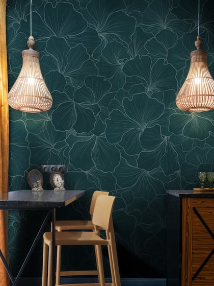Modern Gingko Leaf Wallpaper Mural - Style III