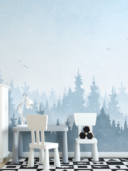 Kids Peaceful Forest Silhouette Wallpaper Mural - Style II