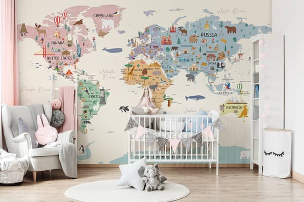Kids World Map Wallpaper