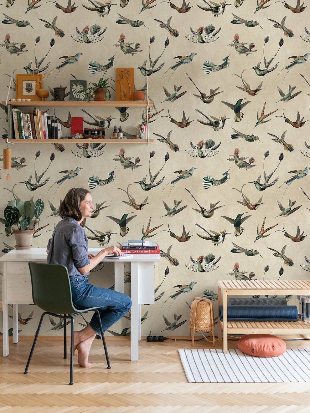 Antique Hummingbirds Wallpaper Mural