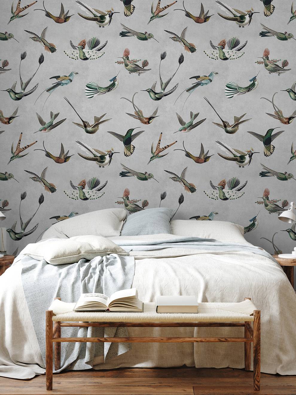 Antique Hummingbirds Wallpaper Mural