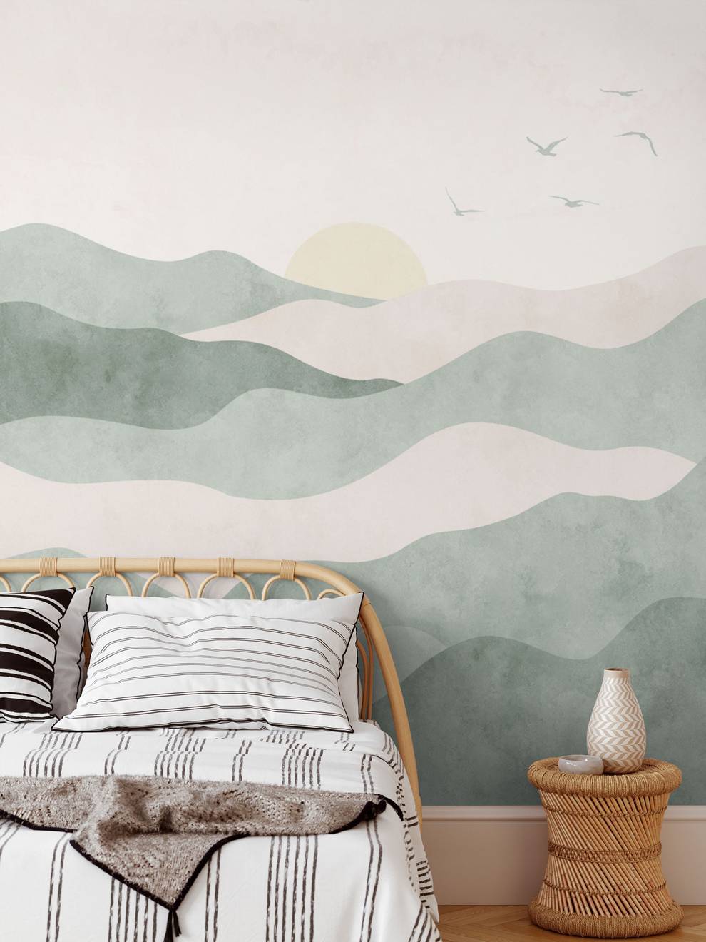 Soothing Waves and Sunrise Wallpaper Mural