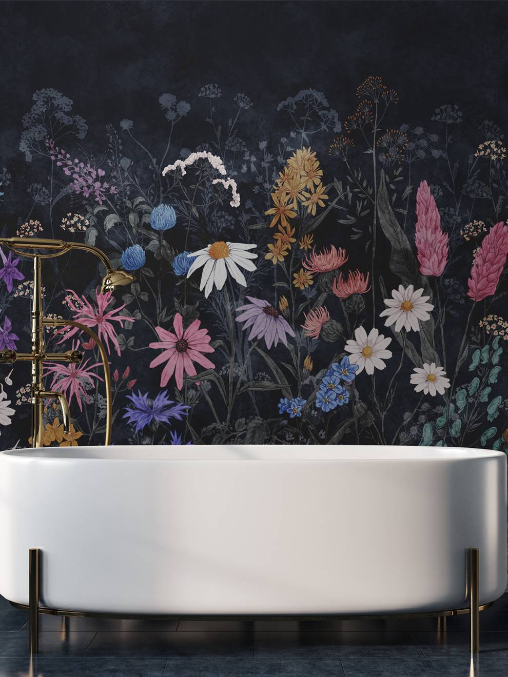 Wild Floral Landscape Nursery Wallpaper Mural