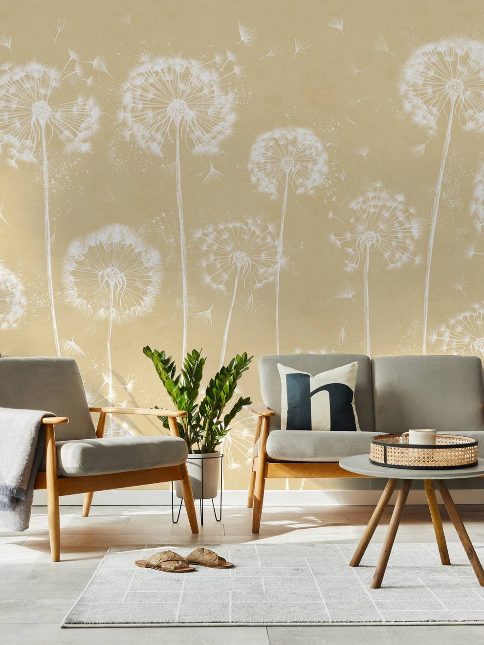 Serene Dandelion Wisps Kids Room Wallpaper