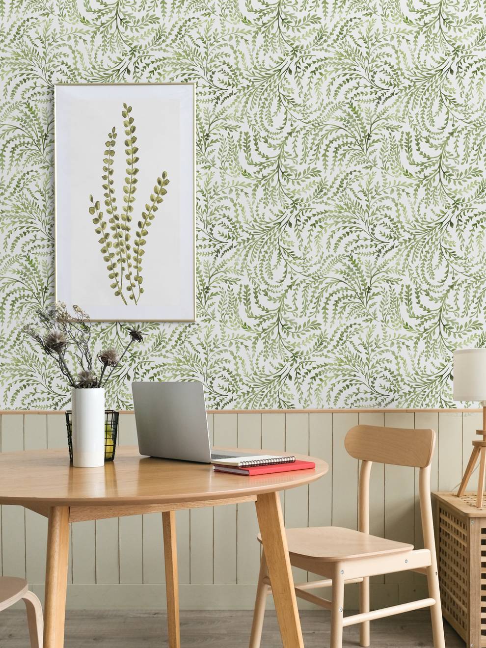 Lush Fern Leaf Pattern Wallpaper Mural
