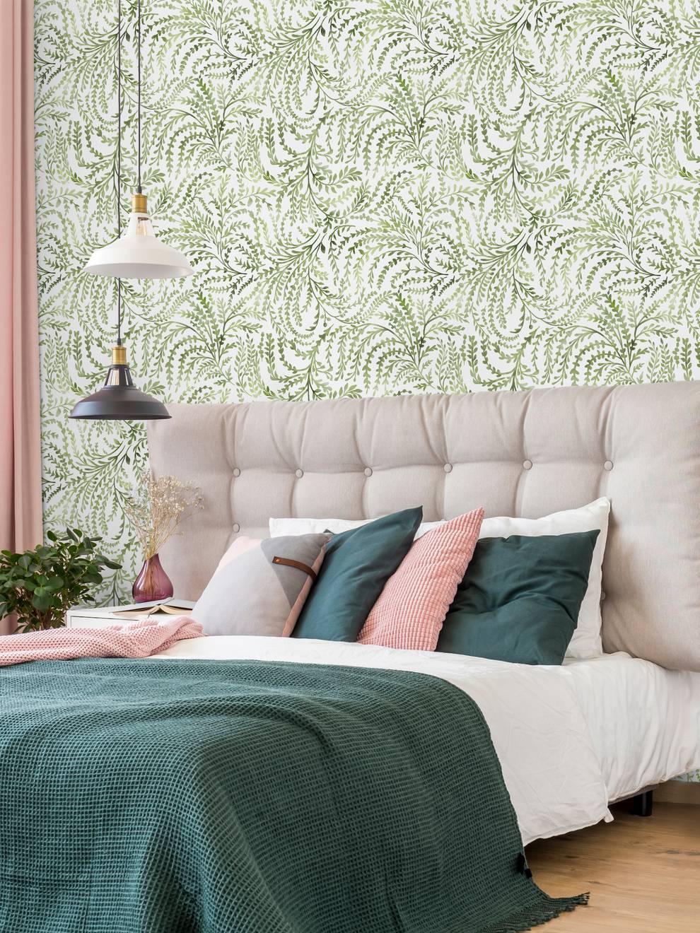 Lush Fern Leaf Pattern Wallpaper Mural