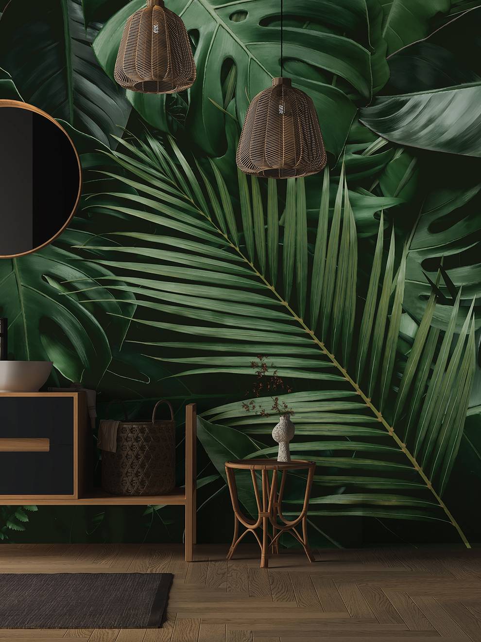 Tropical Jungle Leaves Wallpaper Mural