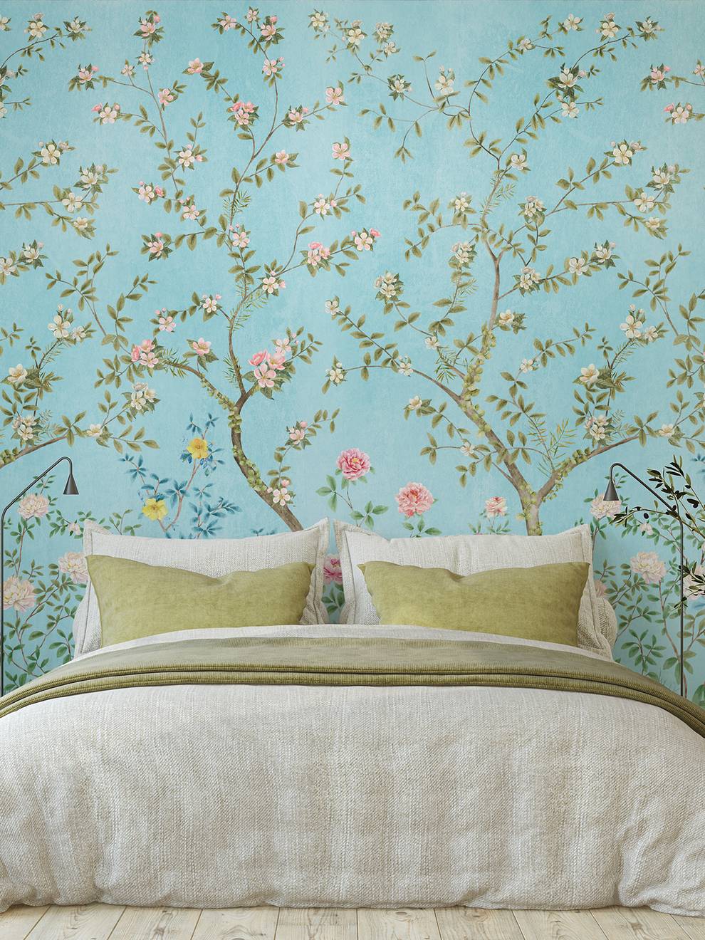 Soothing Forest and Flowers Wallpaper Mural